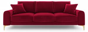 Canapea Larnite cu 3 locuri si tapiterie din catifea, rosu