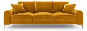Canapea Larnite cu 3 locuri si tapiterie din catifea, galben