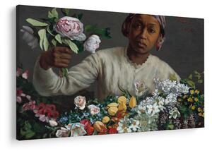Tablou - Frédéric Bazille, Young Woman with Peonies, reproducere (90x60 cm)