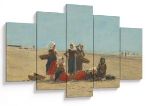 Tablou - Eugène Boudin, Women on the Beach at Berck, reproducere (150x105 cm)