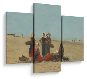 Tablou - Eugène Boudin, Women on the Beach at Berck, reproducere (90x60 cm)