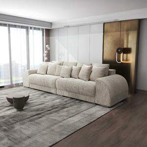 Canapea extensibilă dumonde cu 2 lăzi de depozitare si sezut confortabil din spuma high-density, Verona Cremona Gri Deschis 310x120 cm