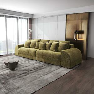Canapea extensibilă dumonde cu 2 lăzi de depozitare si sezut confortabil din spuma high-density, Verona Cremona Olive 310x120 cm