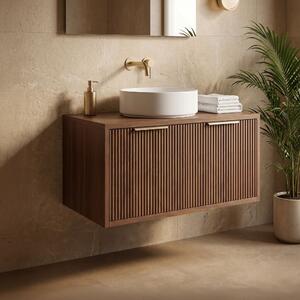 Dulap baie pentru lavoar Rea Core 80cm Brown