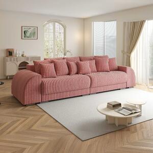 Canapea extensibilă dumonde cu 2 lăzi de depozitare si sezut confortabil din spuma high-density, Verona Tilia Roz Pudrat 310x120 cm