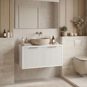 Dulap baie pentru lavoar Rea Core 80cm White