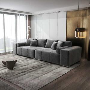 Canapea extensibilă dumonde cu ladă de depozitare si sezut confortabil din spuma high-density, Marbela XXL Monolith Gri Antracit 295x120 cm