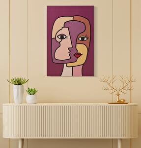 Tablou Face New -A-, Lemn Canvas, Multicolor, 90x60x3 cm