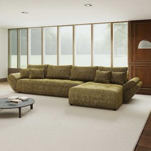 Colțar extensibil dumonde cu ladă de depozitare Berlin XL Cremona Olive 38 II 350x185 cm