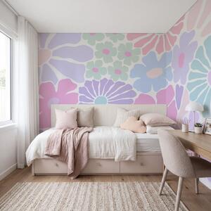 Fototapet Motiv floral pe fond alb, Fototapet flori, Fototapet populare, t00872v2 - Tapeko.ro