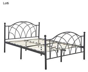 Cadru pat metalic Lotti cu grilaj cadou, in mai multe dimensiuni si culori-160x200 cm-negru