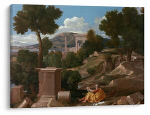 Tablou - Nicolas Poussin, Landscape with Saint John on Patmos, reproducere (70x50 cm)
