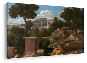 Tablou - Nicolas Poussin, Landscape with Saint John on Patmos, reproducere (90x60 cm)