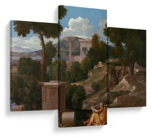 Tablou - Nicolas Poussin, Landscape with Saint John on Patmos, reproducere (90x60 cm)
