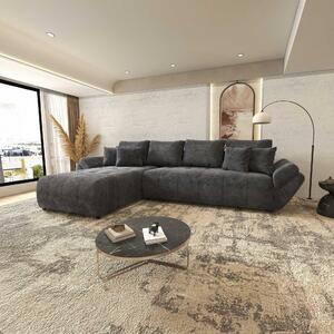 Colțar extensibil dumonde cu ladă de depozitare si sezut confortabil din spuma high-density, Berlin XL Vibe Gri Antracit 350x185 cm