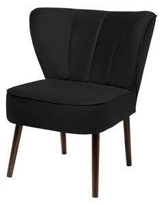 BRADY scaun, velvet, negru h. 76 cm, cu 67 cm, inaltimea spatarului 42 cm