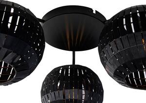 Plafoniera modernă neagră cu 3 lumini - Zoë