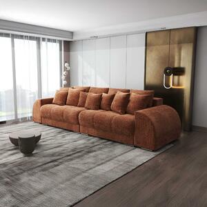 Canapea extensibilă dumonde cu 2 lăzi de depozitare si sezut confortabil din spuma high-density, Verona Cremona Teracota 310x120 cm