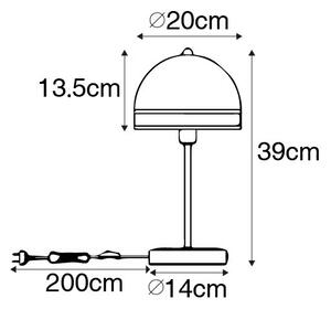Lampa de masa orientala alba cu ratan 20 cm - Magna Rattan
