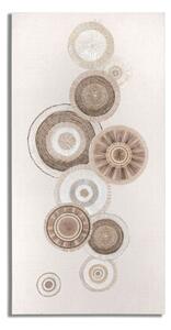 Tablou CIRCLY WITH APPLICATION -B-, Maro, Lemn Canvas, 100x50x3.2 cm
