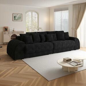 Canapea extensibilă dumonde cu 2 lăzi de depozitare si sezut confortabil din spuma high-density, Verona Quelle Negru 310x120 cm