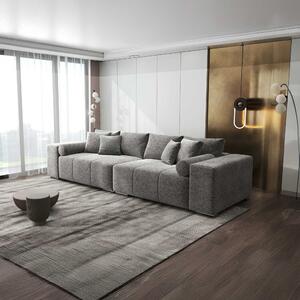 Canapea extensibilă dumonde cu ladă de depozitare si sezut confortabil din spuma high-density, Marbela XXL Arena Gri Grafit 295x120 cm