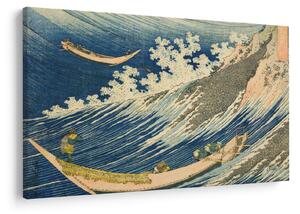 Tablou - Katsushika Hokusai, Fishing Boats at Choshi in Shimosa (Soshu Choshi) , reproducere (90x60 cm)