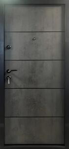Usa metalica intrare apartament Sentra365 - izolatie fonica termica - Culoare Ciment Gri Inchis Alb Nuc