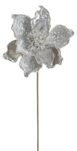 Floare decorativa, Plastic, Argintiu, Regal