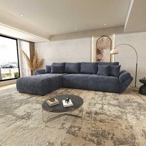 Colțar extensibil dumonde cu ladă de depozitare si sezut confortabil din spuma high-density, Berlin XL Vibe Albastru 350x185 cm