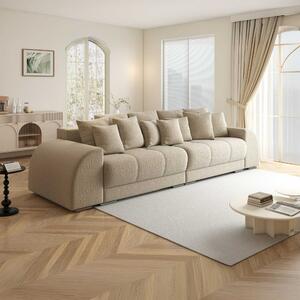 Canapea extensibilă dumonde cu 2 lăzi de depozitare si sezut confortabil din spuma high-density, Verona Jaguar Bej 310x120 cm