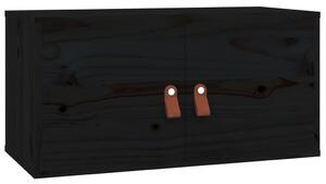 Dulap de perete, negru, 60x30x30 cm, lemn masiv de pin