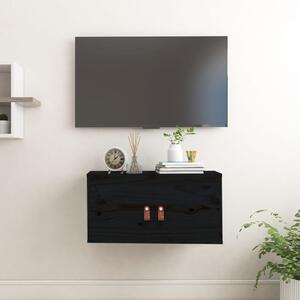 Dulap de perete, negru, 60x30x30 cm, lemn masiv de pin