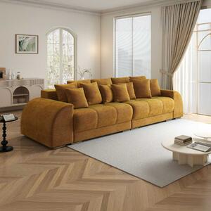 Canapea extensibilă dumonde cu 2 lăzi de depozitare si sezut confortabil din spuma high-density, Verona Monolith Mustar 310x120 cm