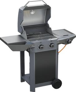 Grătar pe gaz Tenneker Carbon Carbon TG-2 2 arzătoare 6,6 kW suprafață de gătire 42x48 cm incl. termometru în capac, tavă de colectare grăsime, suport tacâmuri