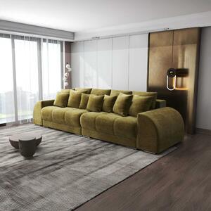 Canapea extensibilă dumonde cu 2 lăzi de depozitare si sezut confortabil din spuma high-density, Verona Monolith Verde Olive 310x120 cm