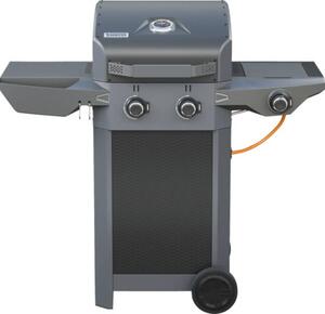 Grătar pe gaz Tenneker Carbon Carbon TG-2 2 arzătoare 6,6 kW suprafață de gătire 42x48 cm incl. termometru în capac, tavă de colectare grăsime, suport tacâmuri