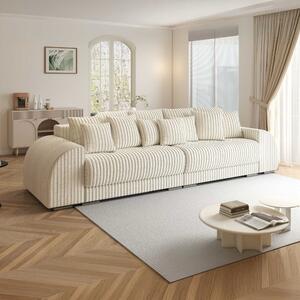 Canapea extensibilă dumonde cu 2 lăzi de depozitare si sezut confortabil din spuma high-density, Verona Tilia Bej 01 310x120 cm