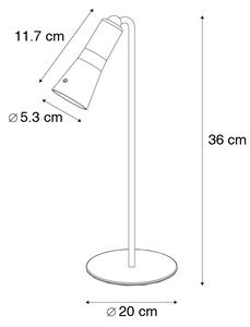 Lampă de masă modernă neagră reîncărcabilă reglabilă în 3 trepte - Samuel