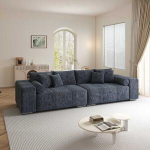 Canapea extensibilă dumonde cu ladă de depozitare si sezut confortabil din spuma high-density, Marbela XXL Cremona Albastru 295x120 cm