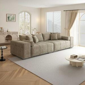 Canapea extensibilă dumonde cu ladă de depozitare si sezut confortabil din spuma high-density, Marbela XXL Cremona Bej 14 295x120 cm