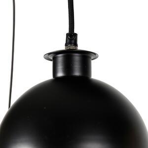 Suspensie industriala neagra cu alama 5 lumini - Haicha