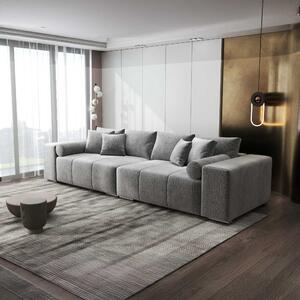 Canapea extensibilă dumonde cu ladă de depozitare si sezut confortabil din spuma high-density, Marbela XXL Monolith Gri 295x120 cm