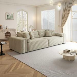 Canapea extensibilă dumonde cu ladă de depozitare si sezut confortabil din spuma high-density, Marbela XXL Tilia Bej 08 295x120 cm