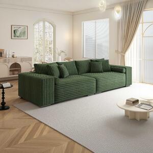 Canapea extensibilă dumonde cu ladă de depozitare si sezut confortabil din spuma high-density, Marbela XXL Tilia Verde 295x120 cm
