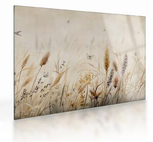 Tablou pe sticlă - Pajiște sălbatică (70x50 cm)