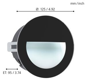 Corp de iluminat LED încastrat de exterior ARACENA LED/2,5W/230V IP65 negru Eglo 99576