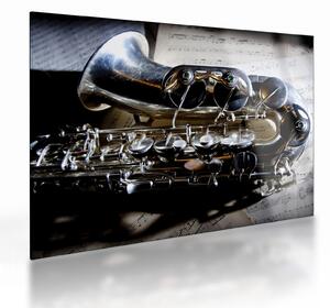 Tablou pe sticlă - Saxofon (70x50 cm)