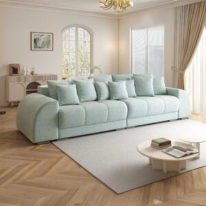 Canapea extensibilă dumonde cu 2 lăzi de depozitare si sezut confortabil din spuma high-density, Verona Jaguar Verde Mint 310x120 cm