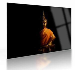 Tablou pe sticlă - Statuia lui Buddha de aur (70x50 cm)